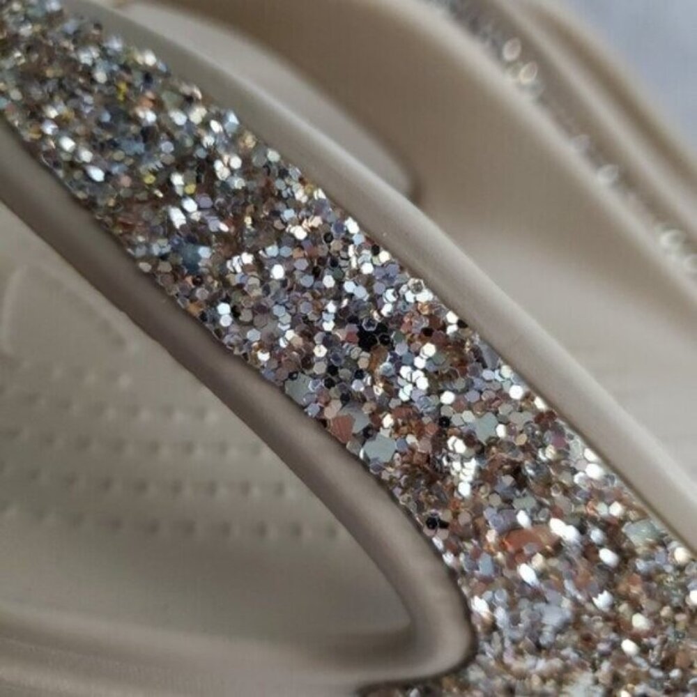 NWT - Crocs Women's Sloane Glitter Flip Flop Wedge Sandals W9 - Picture 6 of 10